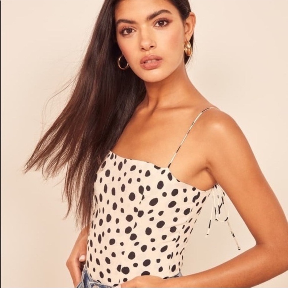 Reformation Meyer Top in Polka Dot Print Size 10
